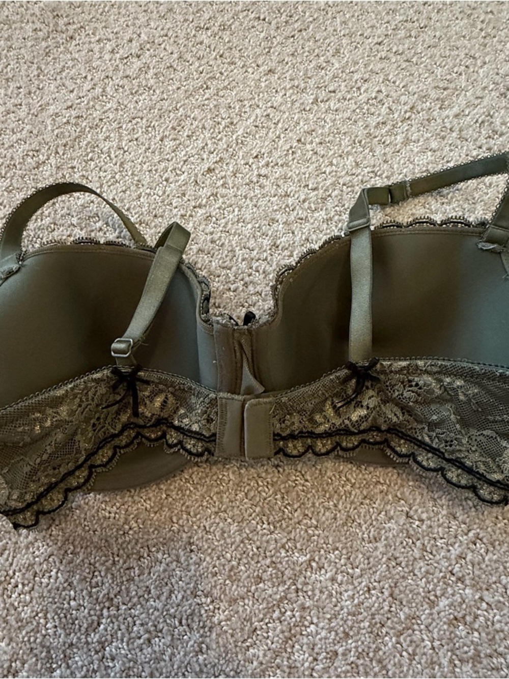 Heidi Klum Intimates Margaux Balconette Contour Bra Green Sz 36D Lace H23-1076 - Picture 5 of 10